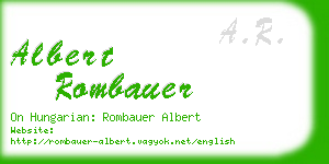 albert rombauer business card